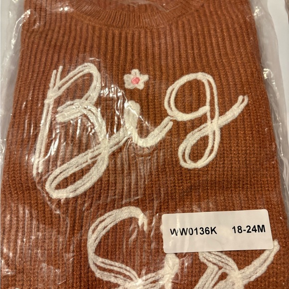 Kids' Brown Sweater with White Embroidery - Picture 1 of 4
